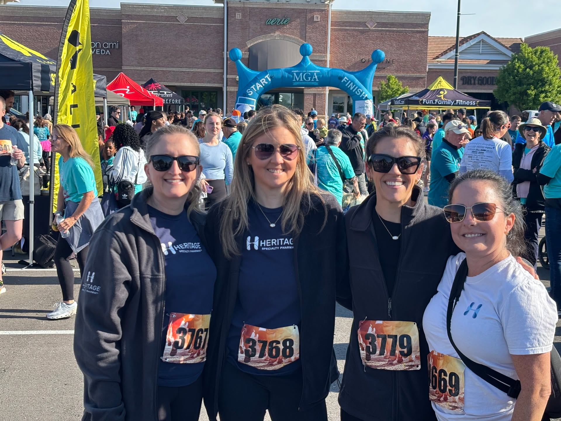 A few of our incredible team members from Heritage Specialty Pharmacy showed up and showed out at the @mga5k yesterday. Walking alongside patients, families and advocates to raise awareness and support for those living with myasthenia gravis.
